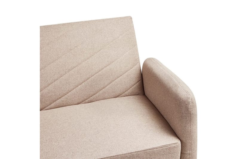 3-sitssoffa Beliani Senja Beige, mörkt trä, guld NO_BRAND Beige - Beige - Huonekalut - Sohva - Vuodesohva - 3 istuttava vuodesohva