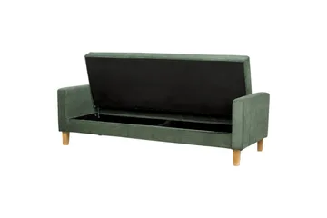 3-sitssoffa Beliani Vehkoo Grönt, ljust trä Green||Light colored wood - Huonekalut - Sohva - Vuodesohva - 3 istuttava vuodesohva
