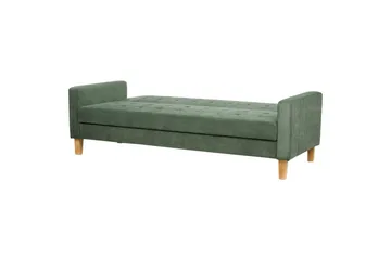 3-sitssoffa Beliani Vehkoo Grönt, ljust trä Green||Light colored wood - Huonekalut - Sohva - Vuodesohva - 3 istuttava vuodesohva