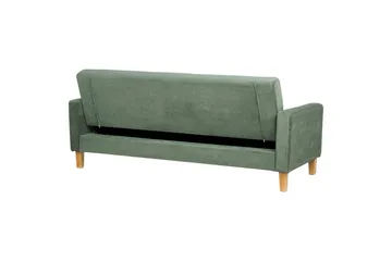 3-sitssoffa Beliani Vehkoo Grönt, ljust trä Green||Light colored wood - Huonekalut - Sohva - Vuodesohva - 3 istuttava vuodesohva