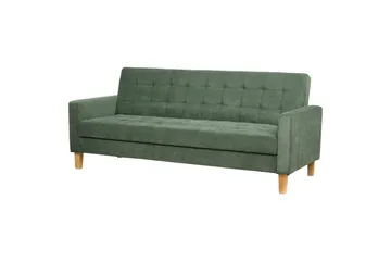 3-sitssoffa Beliani Vehkoo Grönt, ljust trä Green||Light colored wood - Huonekalut - Sohva - Vuodesohva - 3 istuttava vuodesohva