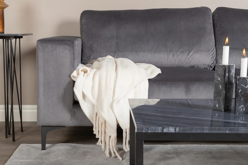 3:n ist Samettisohva Sharleen - Harmaa - Huonekalut - Sohva - 3:n istuttava sohva