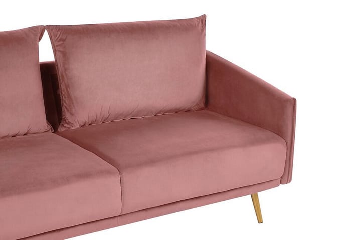 3:n ist Sohva Aarsby - Sametti / vaaleanpunainen - 3:n istuttava sohva - Sohva