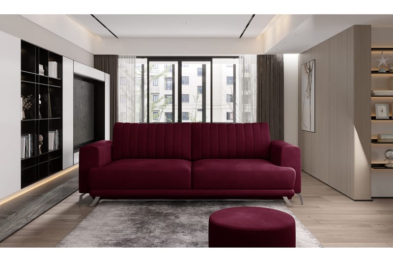 3:n ist Sohva Burgun - Huonekalut - Sohva - 3:n istuttava sohva