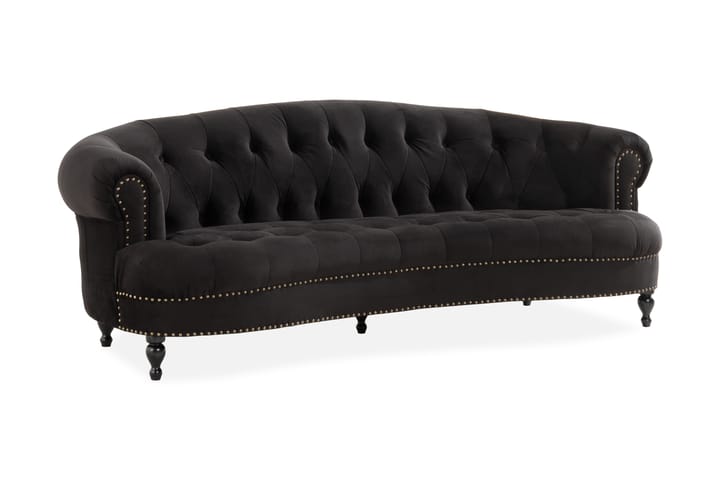 3:n ist Sohva Petitfils - Musta - 3:n istuttava sohva - Howard-sohvat