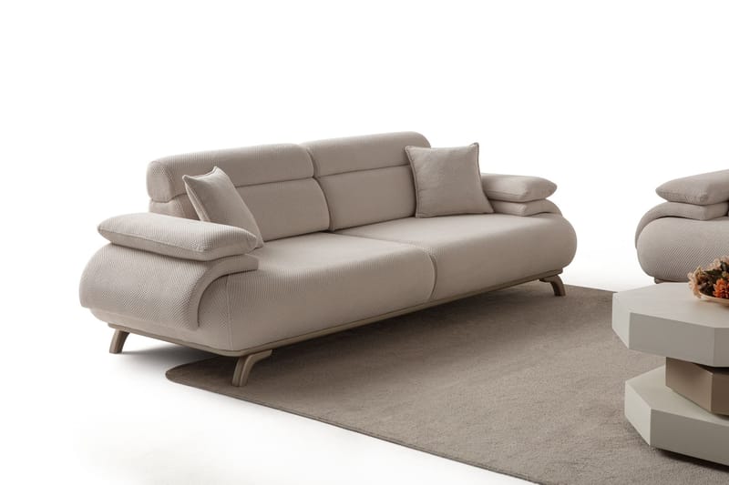 3-istuttava sohva Atelier Del Sofa Bonjo Silver (246 x 81 x 97 cm) Beige - Beige - Huonekalut - Sohva - 3:n istuttava sohva