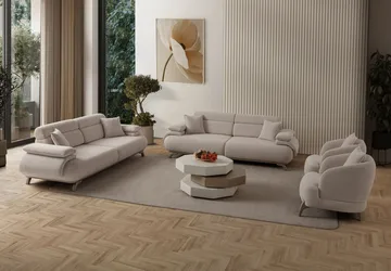 3-istuttava sohva Atelier Del Sofa Bonjo Silver (246 x 81 x 97 cm) Beige - Beige - Huonekalut - Sohva - 3:n istuttava sohva