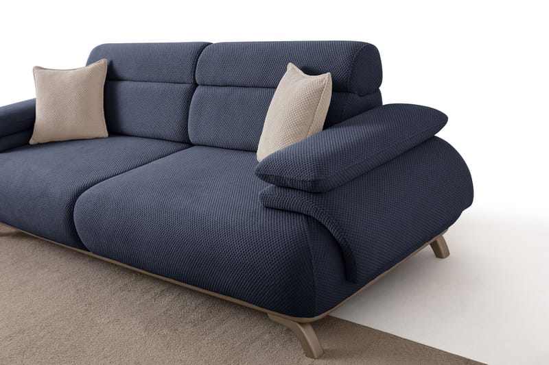 3-istuttava sohva Atelier Del Sofa Bonjo Silver (246 x 81 x 97 cm) Laivastonsininen - Laivastonsininen - Huonekalut - Sohva - 3:n istuttava sohva