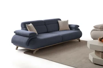 3-istuttava sohva Atelier Del Sofa Bonjo Silver (246 x 81 x 97 cm) Laivastonsininen - Laivastonsininen - Huonekalut - Sohva - 3:n istuttava sohva