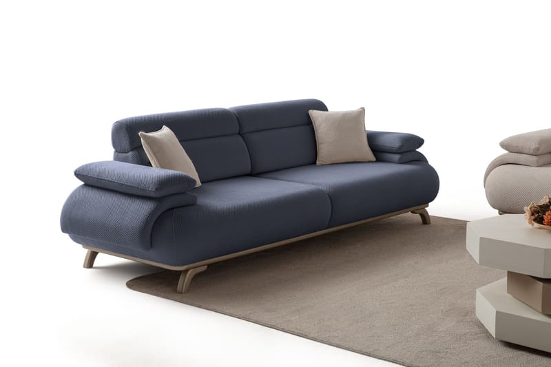 3-istuttava sohva Atelier Del Sofa Bonjo Silver (246 x 81 x 97 cm) Laivastonsininen - Laivastonsininen - Huonekalut - Sohva - 3:n istuttava sohva