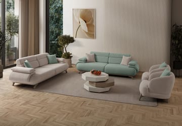 3-istuttava sohva Atelier Del Sofa Bonjo Silver (246 x 81 x 97 cm) Sea Green - Merivihreä - Huonekalut - Sohva - 3:n istuttava sohva