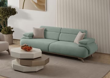 3-istuttava sohva Atelier Del Sofa Bonjo Silver (246 x 81 x 97 cm) Sea Green - Merivihreä - Huonekalut - Sohva - 3:n istuttava sohva