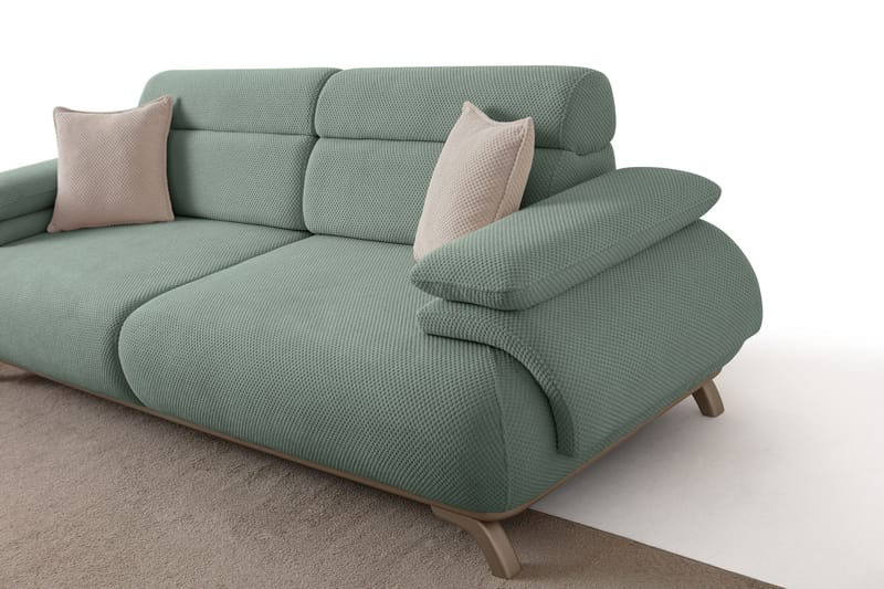 3-istuttava sohva Atelier Del Sofa Bonjo Silver (246 x 81 x 97 cm) Sea Green - Merivihreä - Huonekalut - Sohva - 3:n istuttava sohva