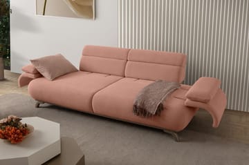 3-istuttava sohva Atelier Del Sofa Bonjo Silver (246 x 81 x 97 cm) Puuteri - Puuteri - Huonekalut - Sohva - 3:n istuttava sohva