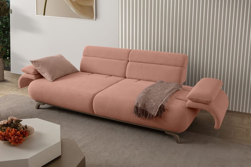 3-istuttava sohva Atelier Del Sofa Bonjo Silver (246 x 81 x 97 cm) Puuteri - Puuteri - Huonekalut - Sohva - 3:n istuttava sohva