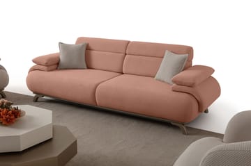 3-istuttava sohva Atelier Del Sofa Bonjo Silver (246 x 81 x 97 cm) Puuteri - Puuteri - Huonekalut - Sohva - 3:n istuttava sohva