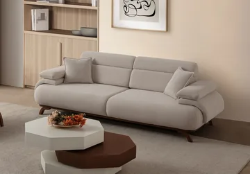 3-istuttava sohva Atelier Del Sofa Bonjo Walnut (246 x 81 x 97 cm) Beige - Beige - Huonekalut - Sohva - 3:n istuttava sohva