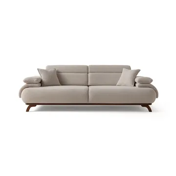 3-istuttava sohva Atelier Del Sofa Bonjo Walnut (246 x 81 x 97 cm) Beige - Beige - Huonekalut - Sohva - 3:n istuttava sohva