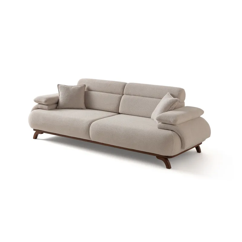 3-istuttava sohva Atelier Del Sofa Bonjo Walnut (246 x 81 x 97 cm) Beige, Beige