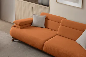 3-istuttava sohva Atelier Del Sofa Bonjo Walnut (246 x 81 x 97 cm) Tile Red - Tiilenpunainen - Huonekalut - Sohva - 3:n istuttava sohva