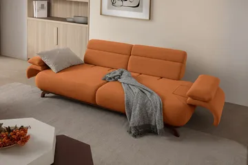3-istuttava sohva Atelier Del Sofa Bonjo Walnut (246 x 81 x 97 cm) Tile Red - Tiilenpunainen - Huonekalut - Sohva - 3:n istuttava sohva