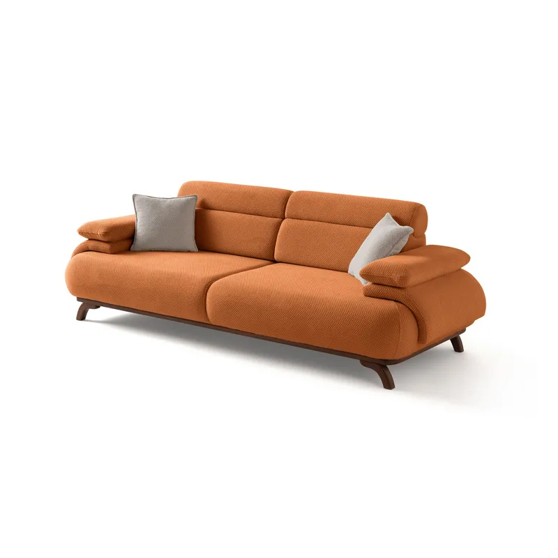3-istuttava sohva Atelier Del Sofa Bonjo Walnut (246 x 81 x 97 cm) Tile Red, Tiilenpunainen