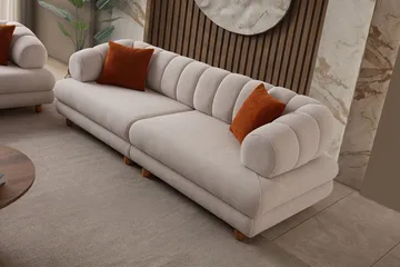 3-istuttava sohva Atelier Del Sofa Gloria (240 x 80 x 95 cm) Beige - Beige - Huonekalut - Sohva - 3:n istuttava sohva