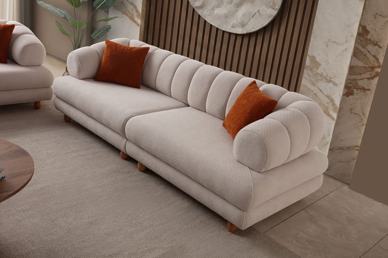 3-istuttava sohva Atelier Del Sofa Gloria (240 x 80 x 95 cm) Beige - Beige - Huonekalut - Sohva - 3:n istuttava sohva