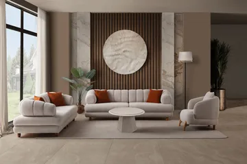 3-istuttava sohva Atelier Del Sofa Gloria (240 x 80 x 95 cm) Beige - Beige - Huonekalut - Sohva - 3:n istuttava sohva
