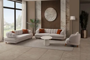 3-istuttava sohva Atelier Del Sofa Gloria (240 x 80 x 95 cm) Beige - Beige - Huonekalut - Sohva - 3:n istuttava sohva