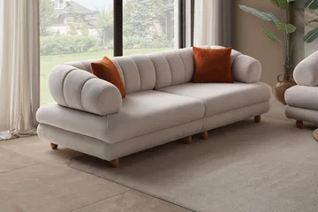 3-istuttava sohva Atelier Del Sofa Gloria (240 x 80 x 95 cm) Beige - Beige - Huonekalut - Sohva - 3:n istuttava sohva