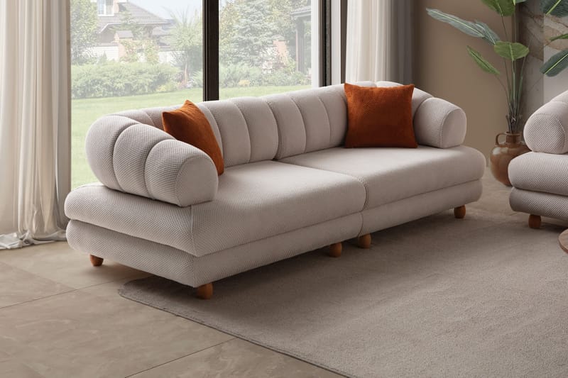 3-istuttava sohva Atelier Del Sofa Gloria (240 x 80 x 95 cm) Beige - Beige - Huonekalut - Sohva - 3:n istuttava sohva