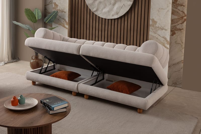 3-istuttava sohva Atelier Del Sofa Gloria (240 x 80 x 95 cm) Beige - Beige - Huonekalut - Sohva - 3:n istuttava sohva
