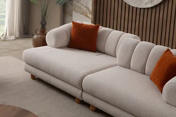 3-istuttava sohva Atelier Del Sofa Gloria (240 x 80 x 95 cm) Beige - Beige - Huonekalut - Sohva - 3:n istuttava sohva