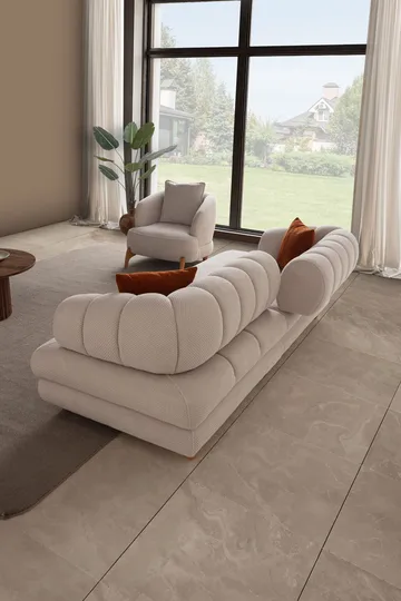 3-istuttava sohva Atelier Del Sofa Gloria (240 x 80 x 95 cm) Beige - Beige - Huonekalut - Sohva - 3:n istuttava sohva