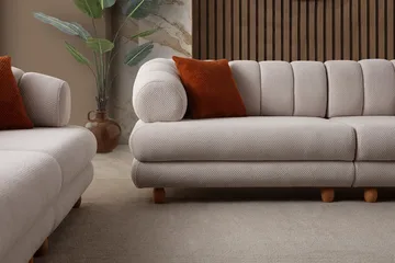 3-istuttava sohva Atelier Del Sofa Gloria (240 x 80 x 95 cm) Beige - Beige - Huonekalut - Sohva - 3:n istuttava sohva