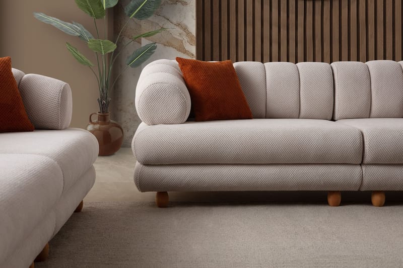 3-istuttava sohva Atelier Del Sofa Gloria (240 x 80 x 95 cm) Beige - Beige - Huonekalut - Sohva - 3:n istuttava sohva