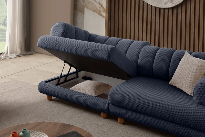 3-istuttava sohva Atelier Del Sofa Gloria (240 x 80 x 95 cm) Laivastonsininen - Laivastonsininen - Huonekalut - Sohva - 3:n istuttava sohva