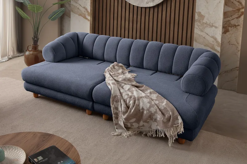 3-istuttava sohva Atelier Del Sofa Gloria (240 x 80 x 95 cm) Laivastonsininen - Laivastonsininen - Huonekalut - Sohva - 3:n istuttava sohva