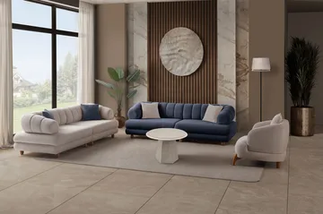 3-istuttava sohva Atelier Del Sofa Gloria (240 x 80 x 95 cm) Laivastonsininen - Laivastonsininen - Huonekalut - Sohva - 3:n istuttava sohva