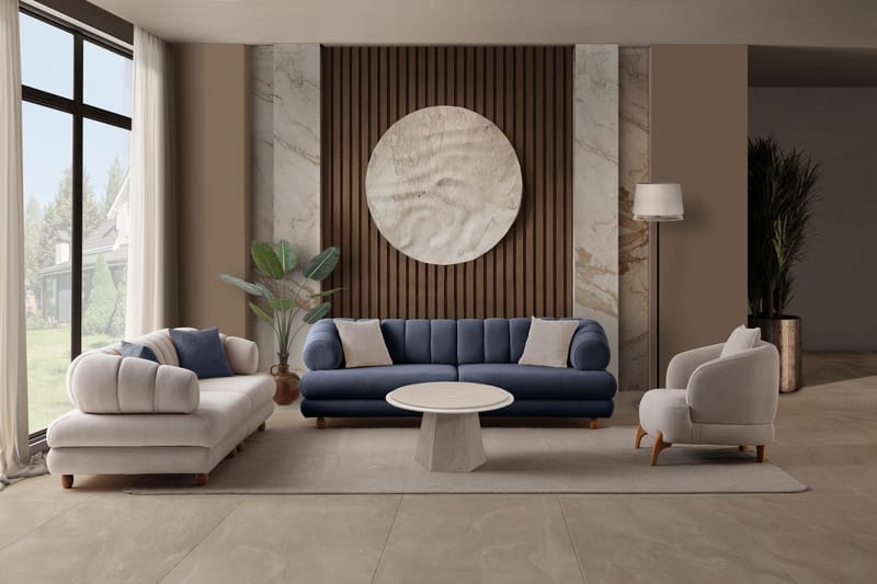 3-istuttava sohva Atelier Del Sofa Gloria (240 x 80 x 95 cm) Laivastonsininen - Laivastonsininen - Huonekalut - Sohva - 3:n istuttava sohva