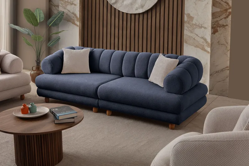 3-istuttava sohva Atelier Del Sofa Gloria (240 x 80 x 95 cm) Laivastonsininen - Laivastonsininen - Huonekalut - Sohva - 3:n istuttava sohva