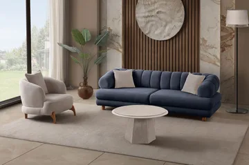 3-istuttava sohva Atelier Del Sofa Gloria (240 x 80 x 95 cm) Laivastonsininen - Laivastonsininen - Huonekalut - Sohva - 3:n istuttava sohva