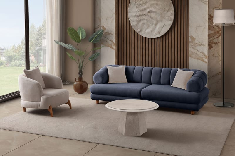 3-istuttava sohva Atelier Del Sofa Gloria (240 x 80 x 95 cm) Laivastonsininen - Laivastonsininen - Huonekalut - Sohva - 3:n istuttava sohva
