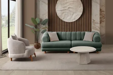 3-istuttava sohva Atelier Del Sofa Gloria (240 x 80 x 95 cm) Vihreä - Vihreä - Huonekalut - Sohva - 3:n istuttava sohva