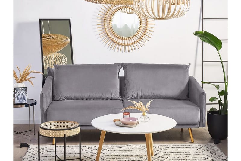 3:n ist Sohva Aarsby - Sametti/Harmaa - Huonekalut - Sohva - 3:n istuttava sohva