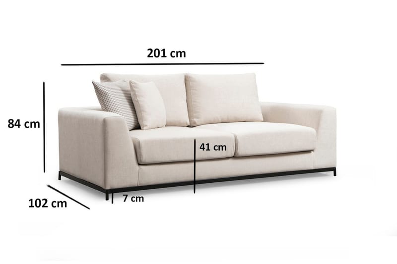 3:n ist Sohva Aitze - Beige - Huonekalut - Sohva - 3:n istuttava sohva