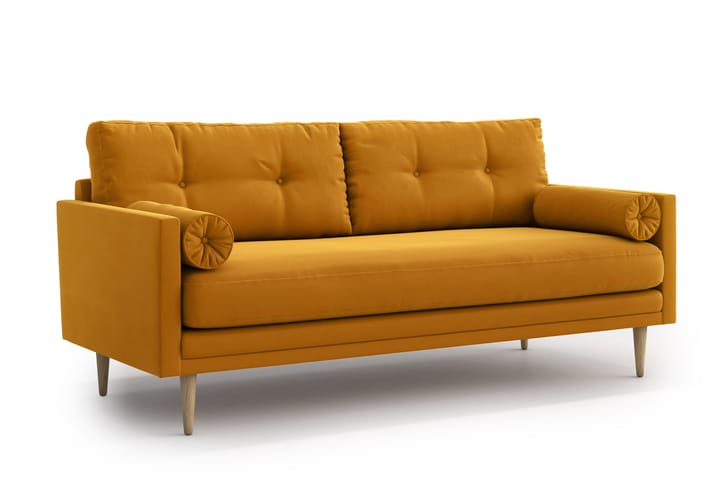 3:n ist Sohva Alory - Keltainen - 3:n istuttava sohva - Sohva