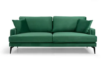3:n ist Sohva Naiomy - Vihreä/Musta - Huonekalut - Sohva - 3:n istuttava sohva