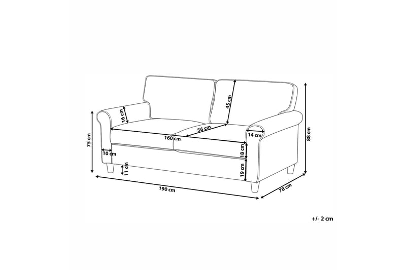 3:n ist Sohva Warnstaff - Harmaa - Huonekalut - Sohva - 3:n istuttava sohva